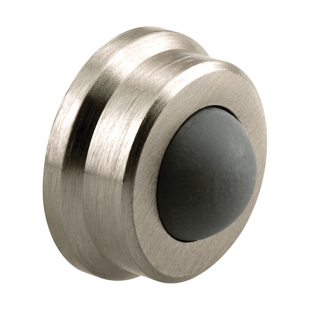 Prime-Line Cast Brass Wall Protector with Convex Bumper, 1 In., Satin Nickel, (Single Pack) J 4844